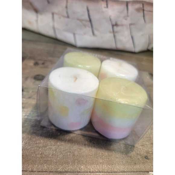 Tag Votives Easter spring candle set pink green blue white - Picture 6 of 7
